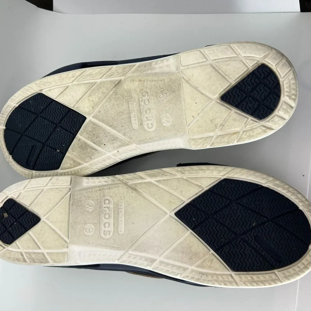 Crocs Women's Navy White Beach Line Slip-On Boat Shoes Size 9 - Picture 13 of 13